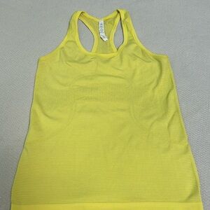 Lululemon Athletica Yellow Fitted Ribbed Tank Top